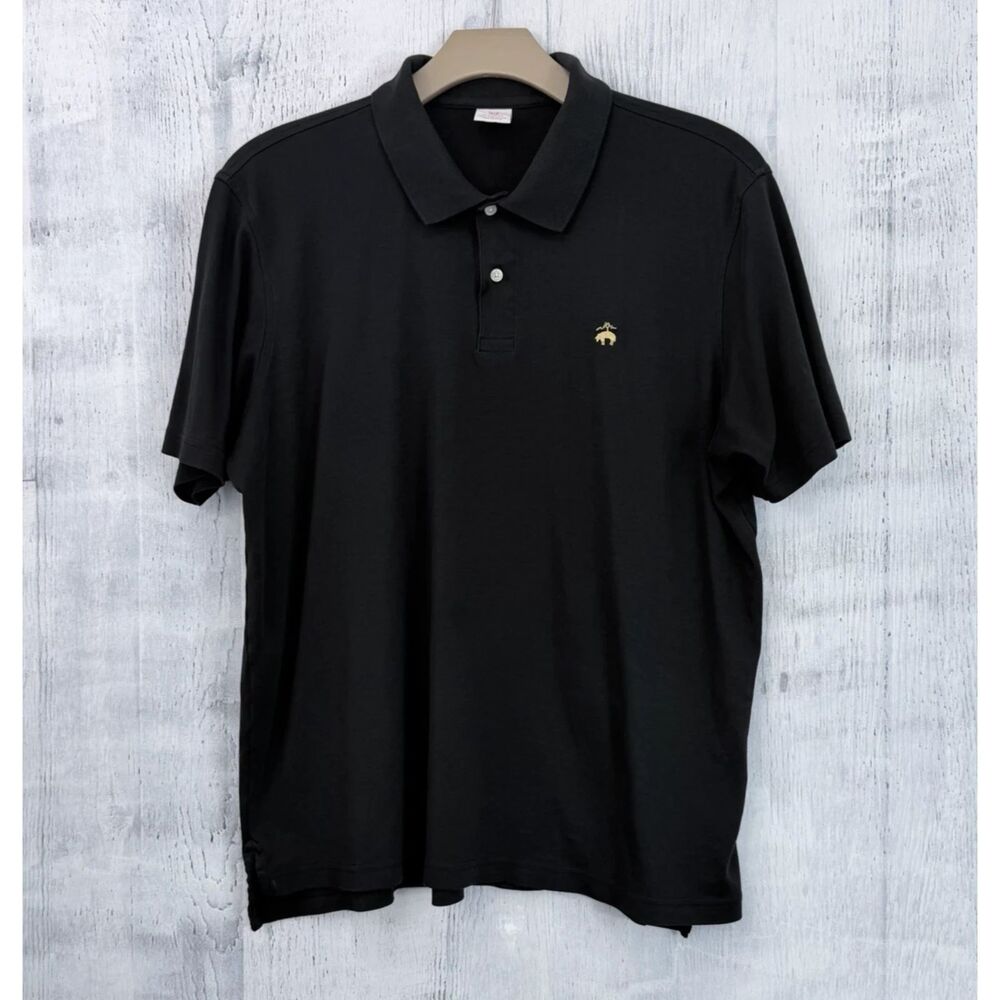 Brooks Brothers Polo Shirt Mens 2XL Black Pima Cotton Short Sleeve Golf Classic